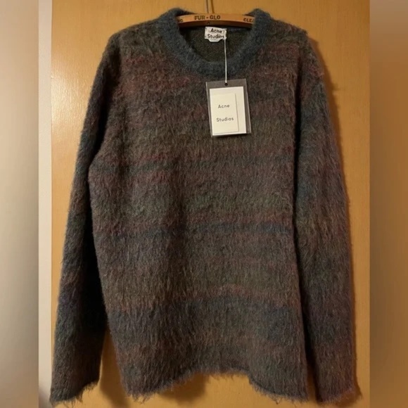 BNWT Acne Studios Nikos Mohair Sweater in Mineral Blue Large/ XL - Picture 13 of 13